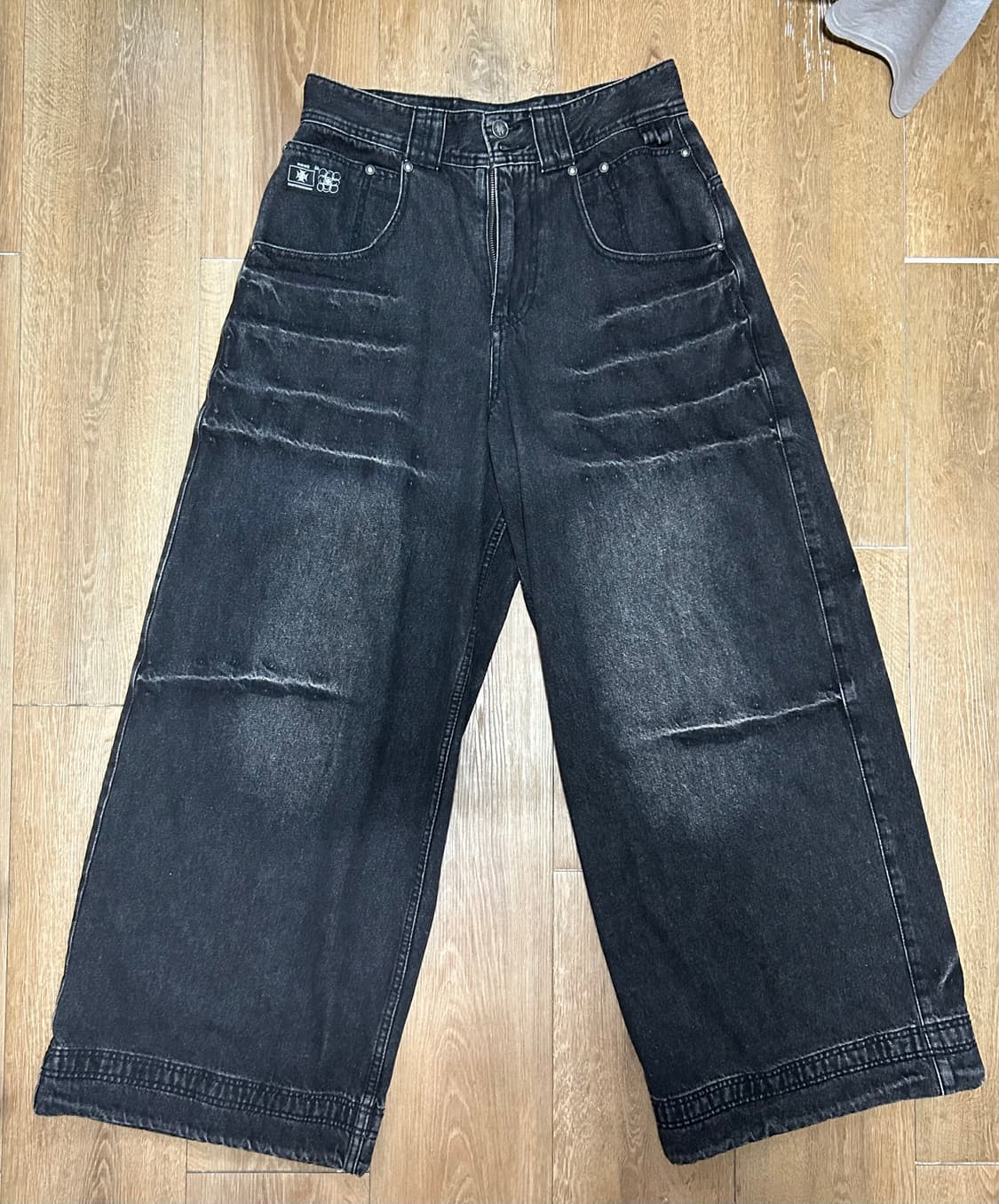 오퍼스0012 CLAWED MELTED DENIM PANTS BLACK 상품이미지1