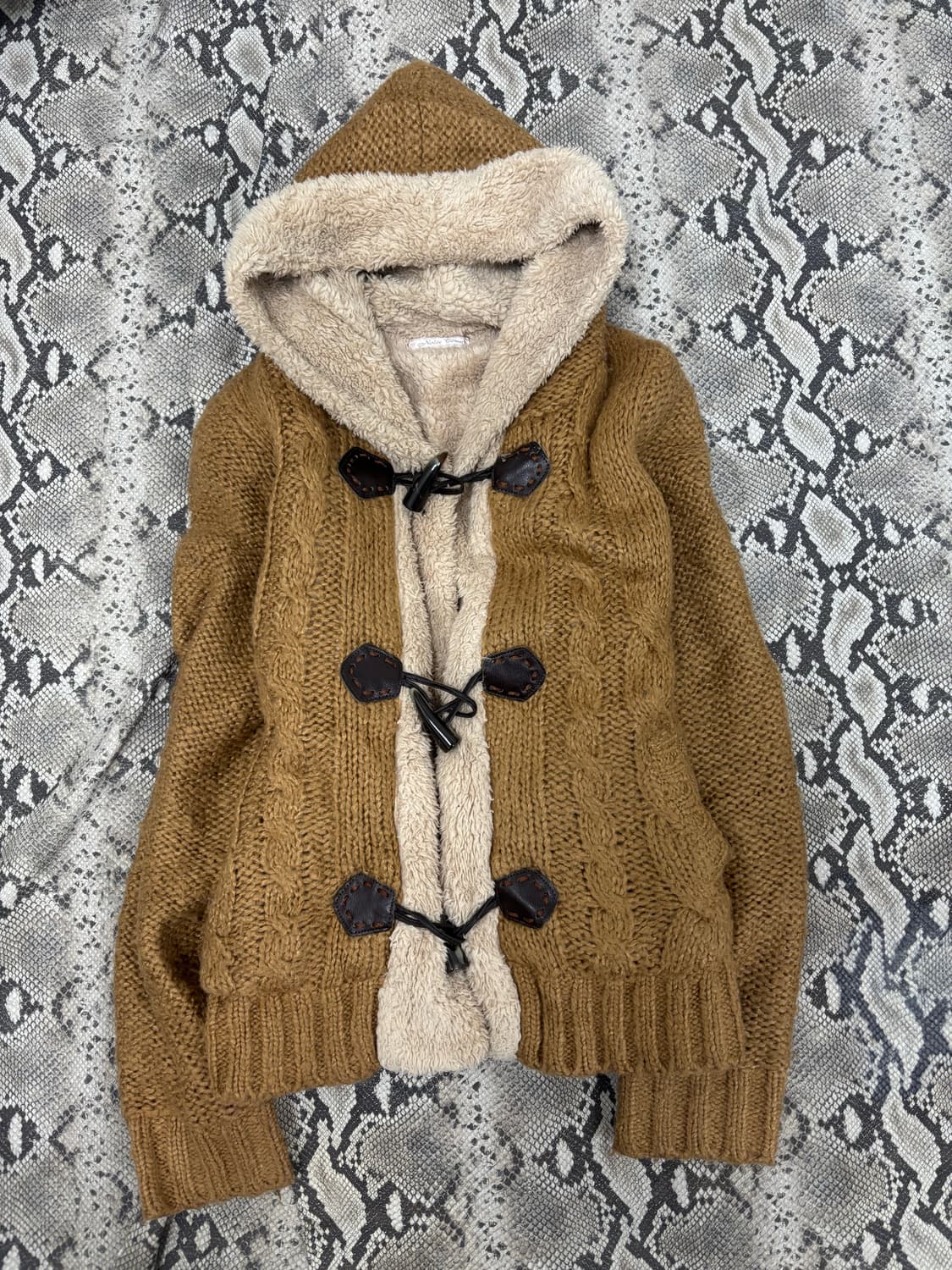 Brown Knit Hoodie Cardigan 상품이미지4