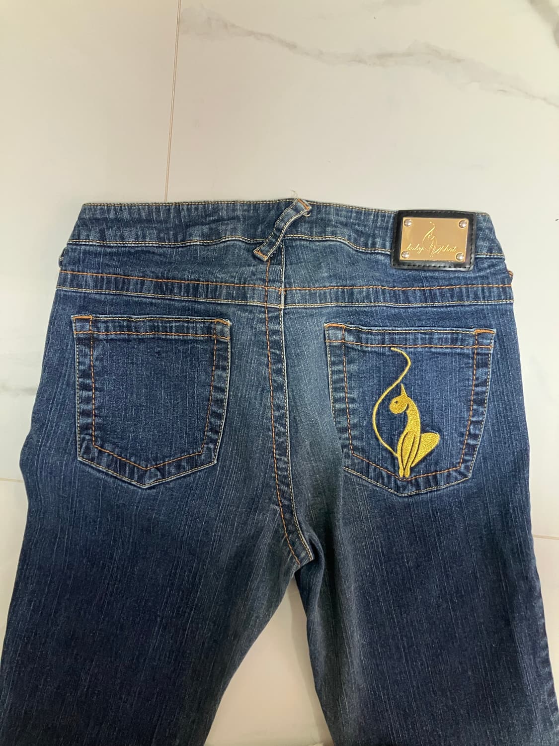 Babt Phat 베이비 펫 2000s Y2K 부츠컷 다크워시 청바지  상품이미지2