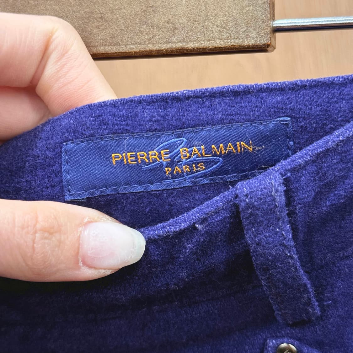 피에르 발망 스트레이트 라인 팬츠 로고 자수 포켓 디테일 퍼플 상품이미지8