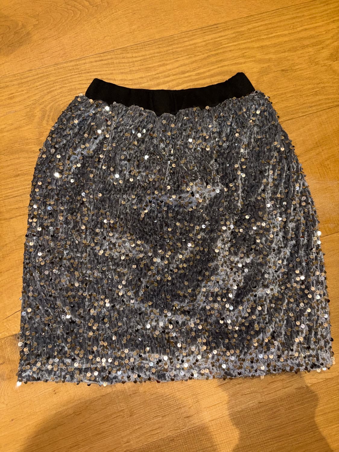 회색 벨벳 스커트 상품이미지1