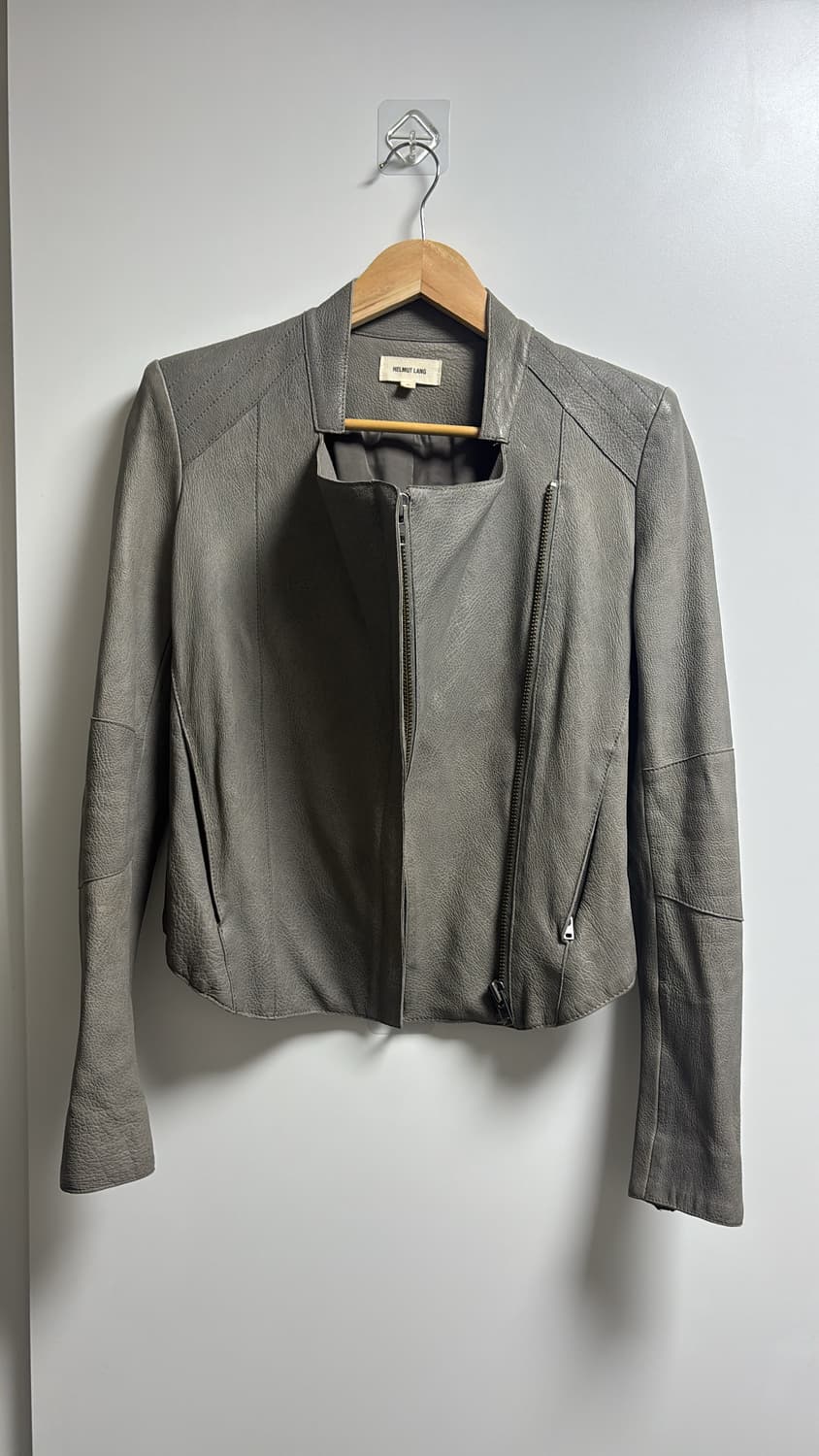헬무트랭 그레이 램스킨 라이더자켓 상품이미지3