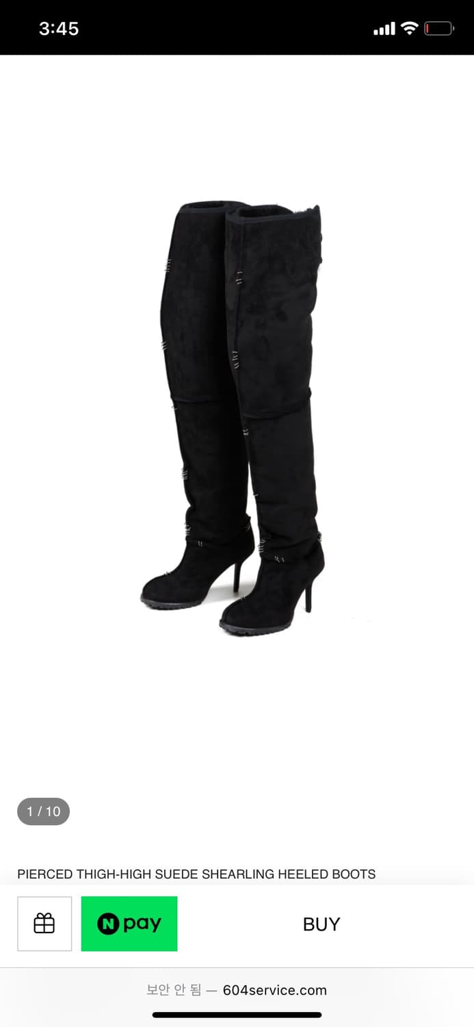 구해요!) PIERCED THIGH-HIGH SUEDE BOOTS 상품이미지1