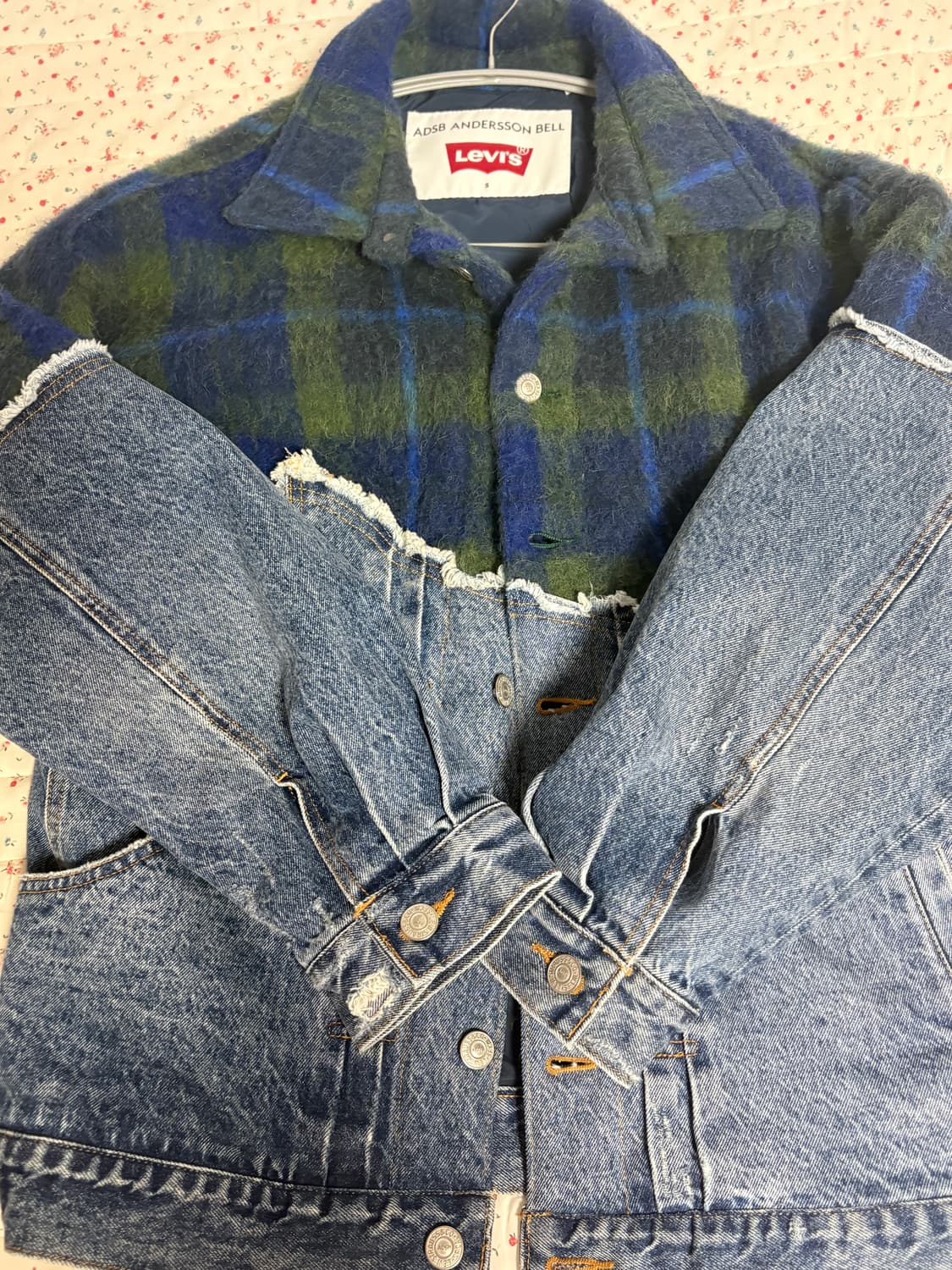 ADSB 앤더슨벨 x 리바이스 우먼 스플라이스드 트러커 인디고 그린 S 상품이미지1