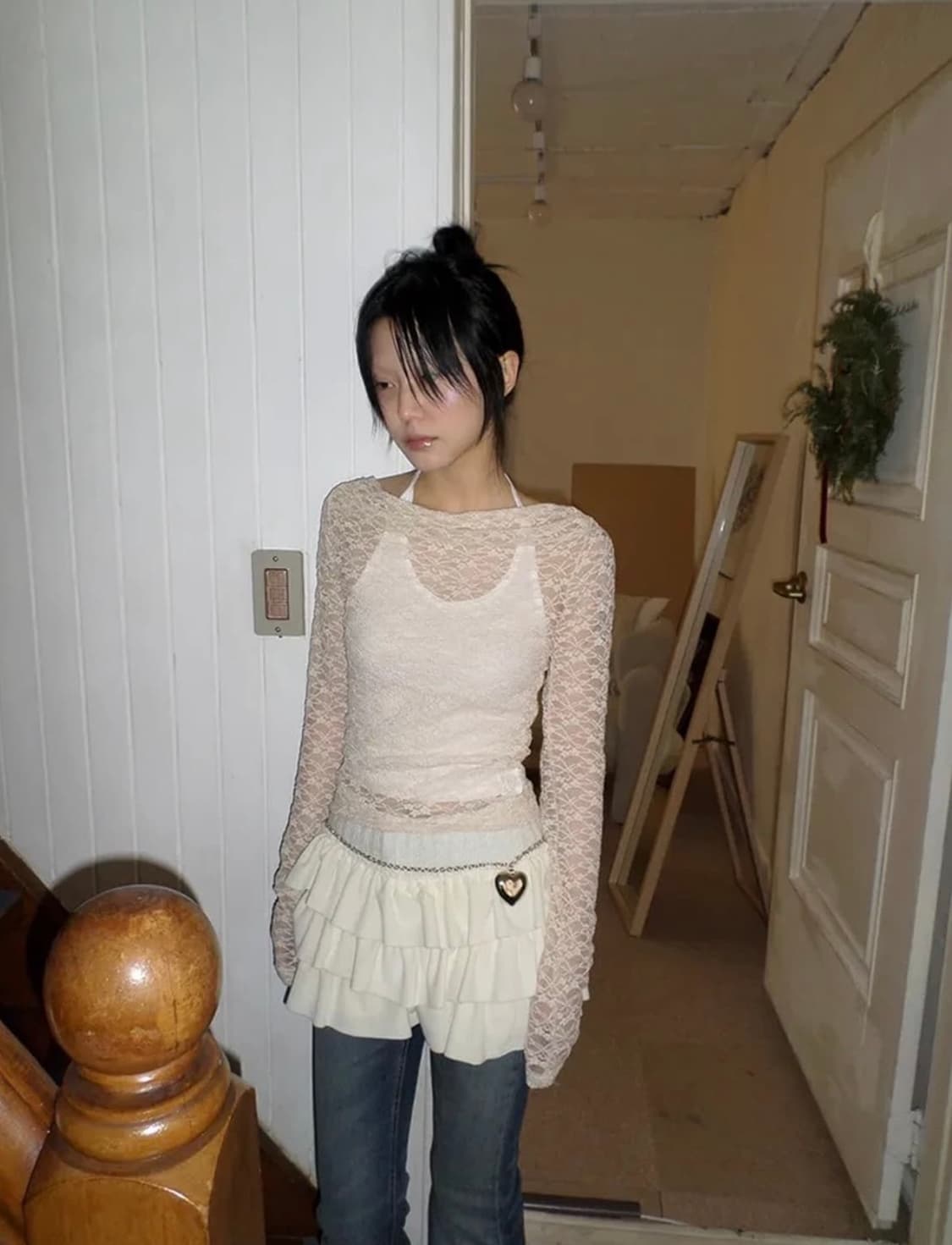 셔링 시스루 티 상품이미지1