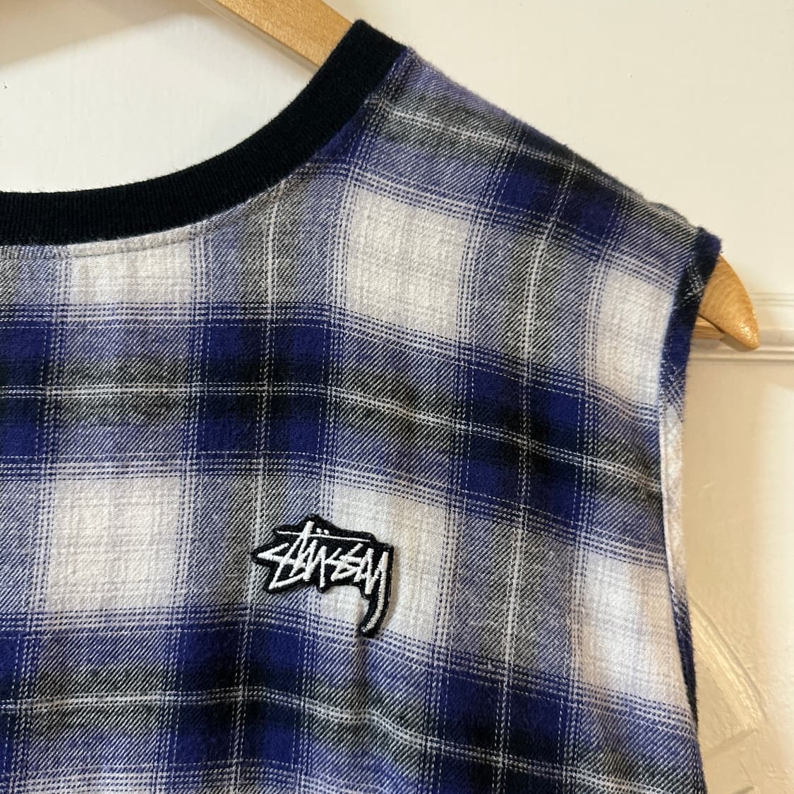 스투시 체크 슬리브리스 상품이미지1