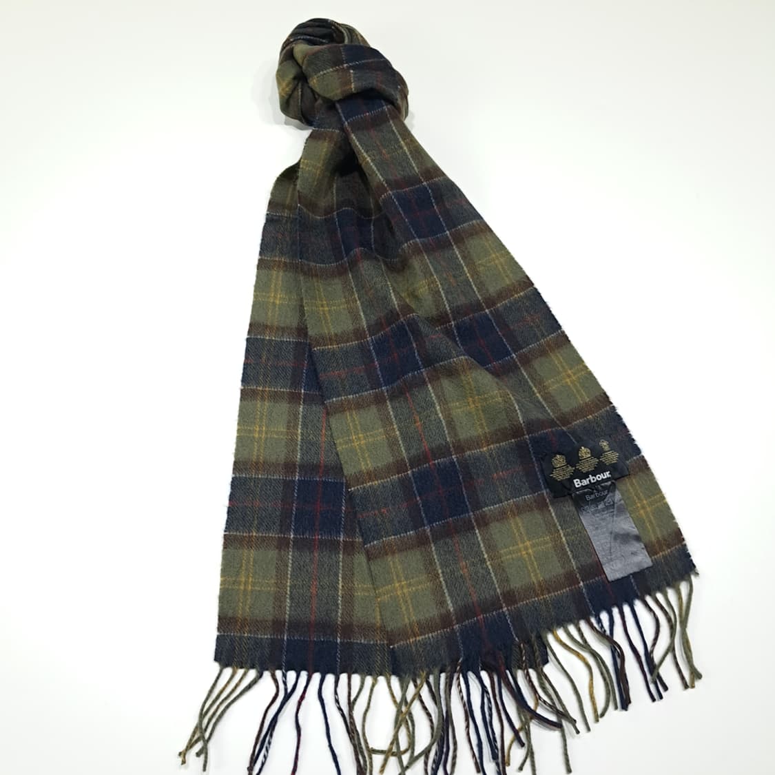 MX578 바버 램스울 클래식타탄 올리브 머플러 목도리 상품이미지2