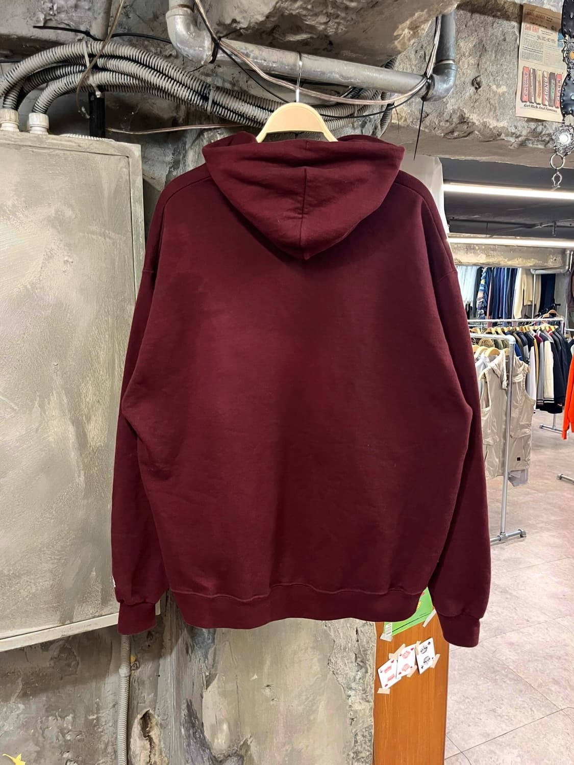 챔피온 기모 후드티 버건디 2XL #csz2396  상품이미지2