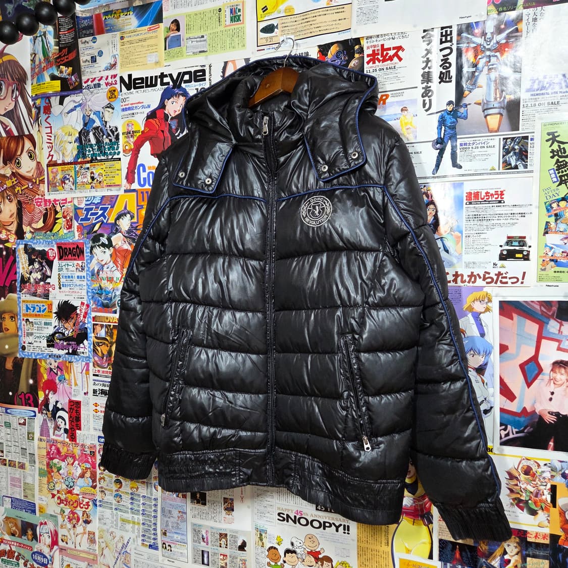 DOHC 빈티지 Y2K 유광 자수 후드 패딩 상품이미지2