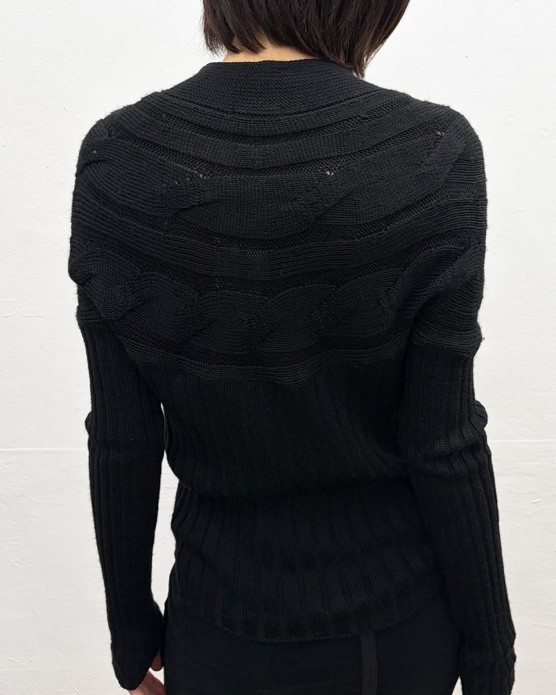 빈티지 리브드 패널 가디건 상품이미지5