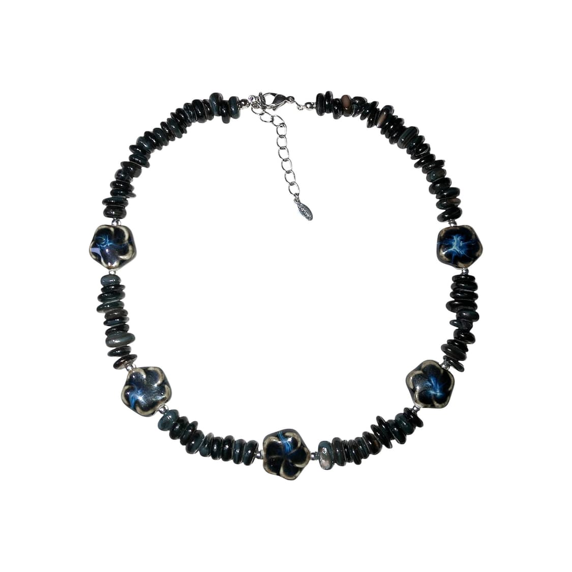 gemstone marble necklace (black) 상품이미지1