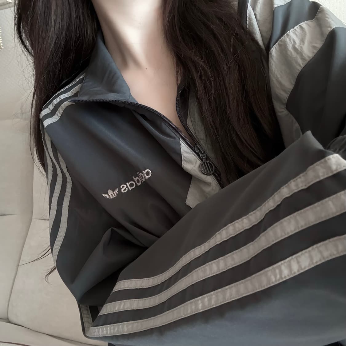 아디다스 그레이 파스텔 트랙탑 투웨이 바람막이 상품이미지1