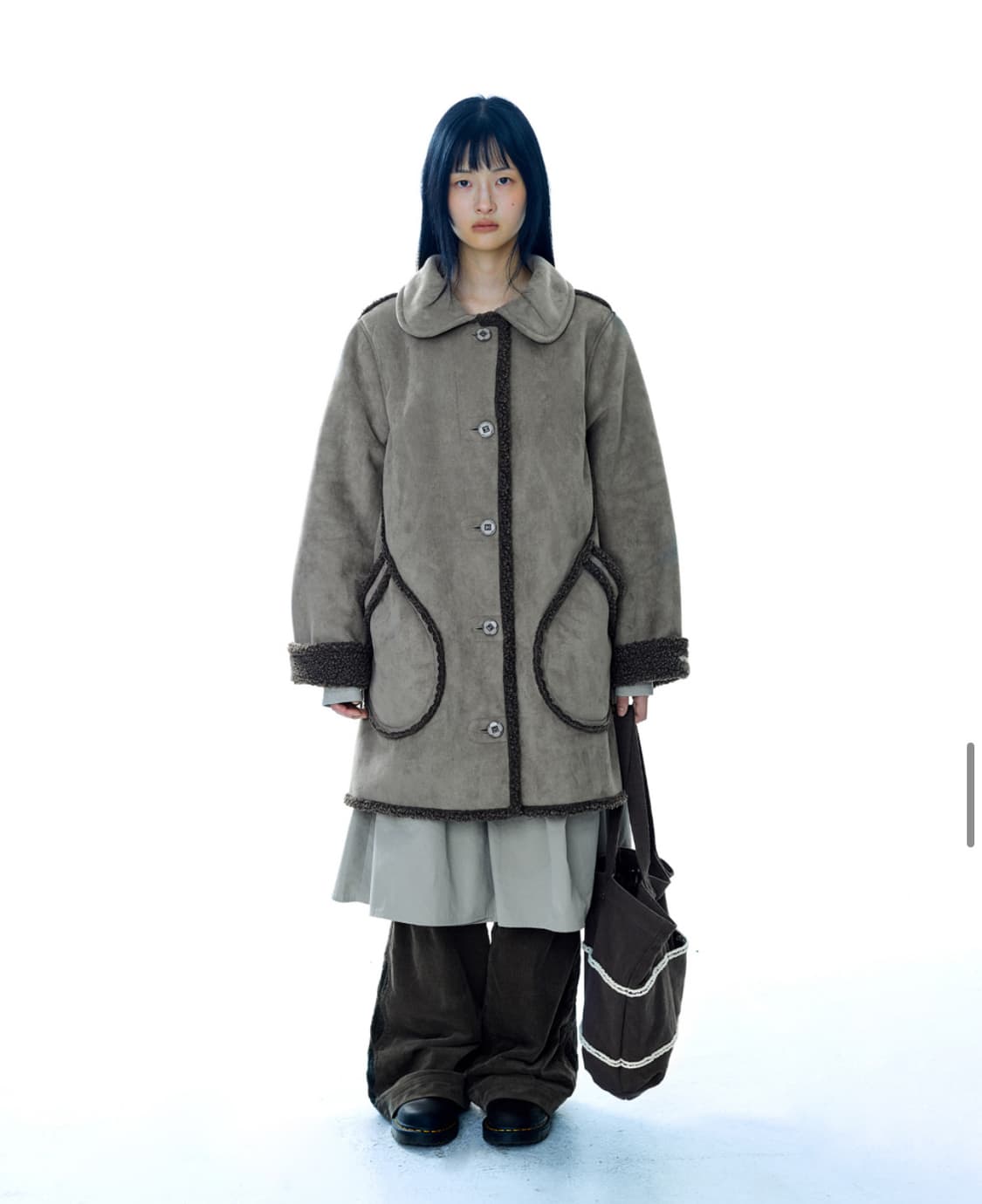 Coyseio ROUND COLLAR SUEDE JACKET BROWN 상품이미지2