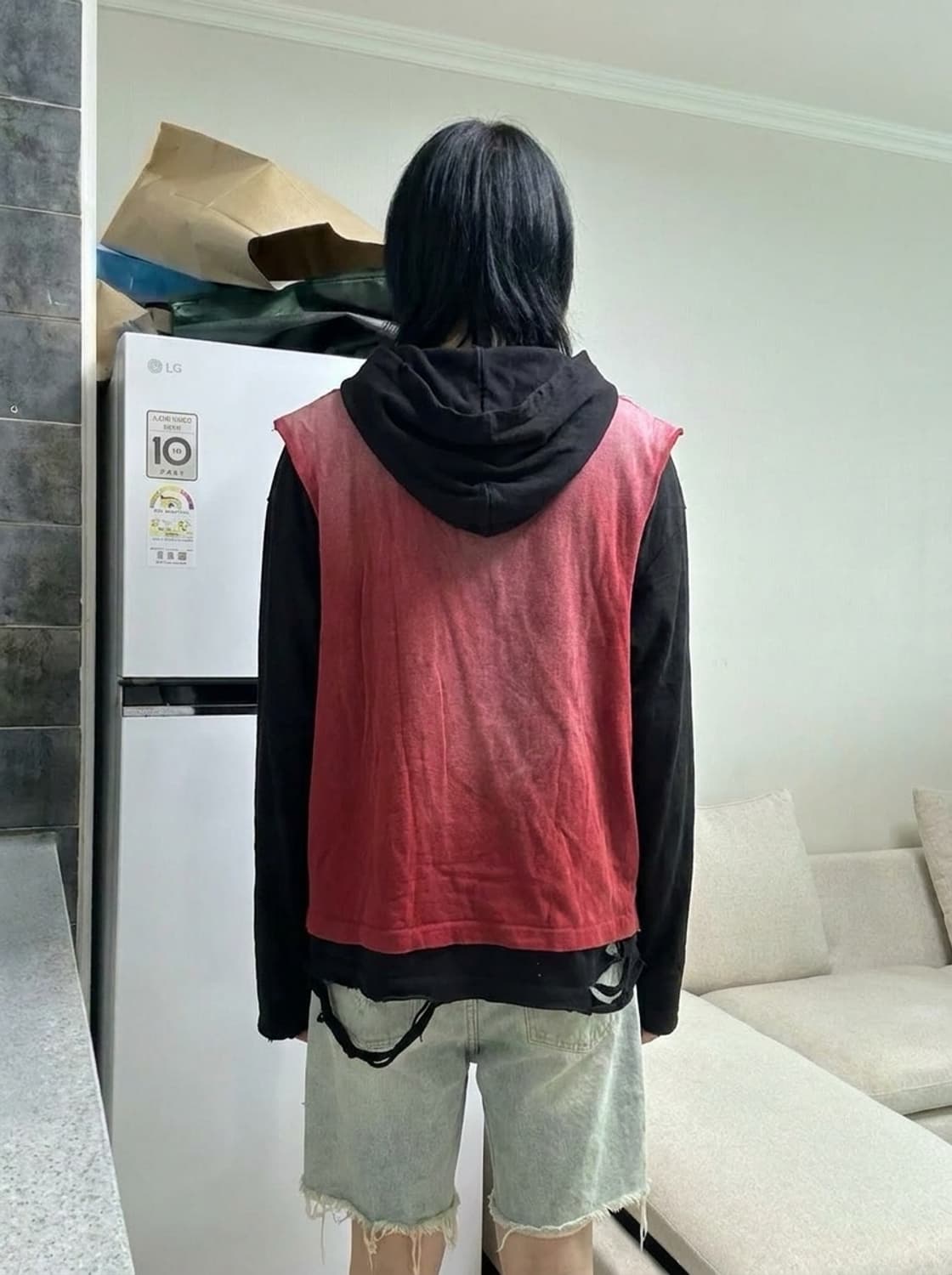 Kamiya  “JEALOUSY BOY” 도킹 레이어드 후드 롱슬리브 상품이미지2