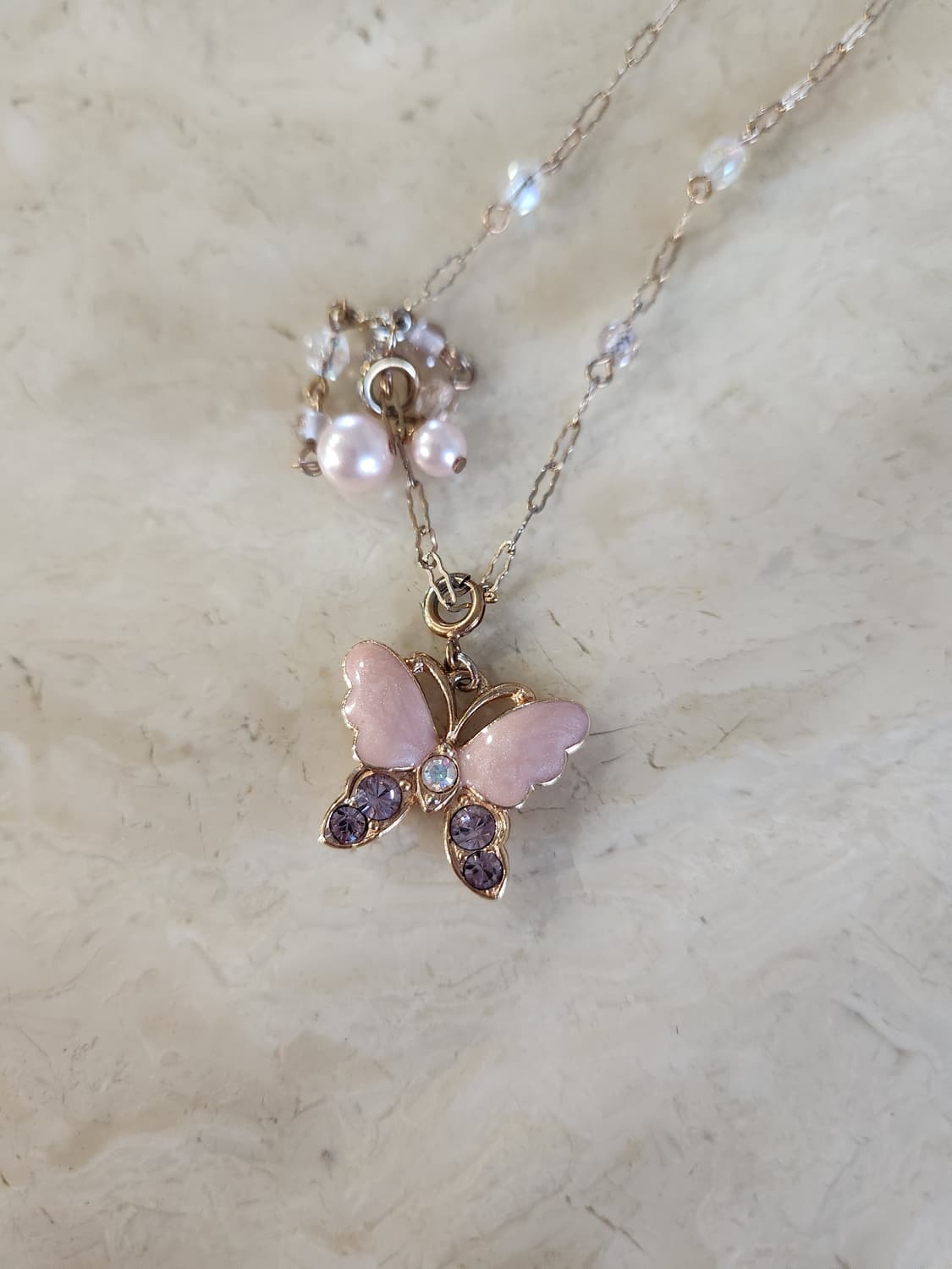 안나수이 핑크 나비 목걸이 상품이미지3