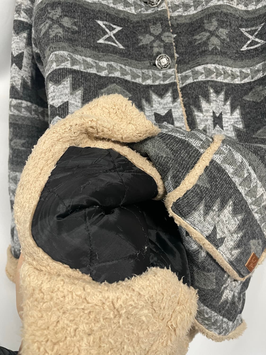 분위기 뿜뿜한 따듯 -히피 무늬 누빔 후드자켓 상품이미지6