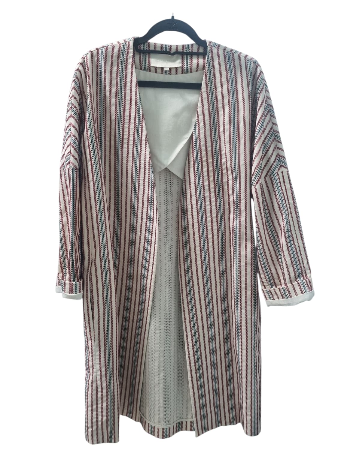 바네사브루노 자수 스트라이프 오픈 롱 자켓 36 상품이미지1