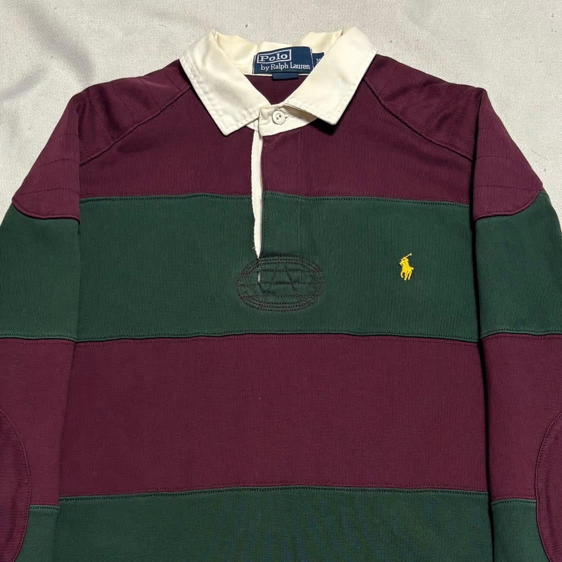 M 폴로랄프로렌 옐로우 포니 스트라이프 럭비 티셔츠 상품이미지1