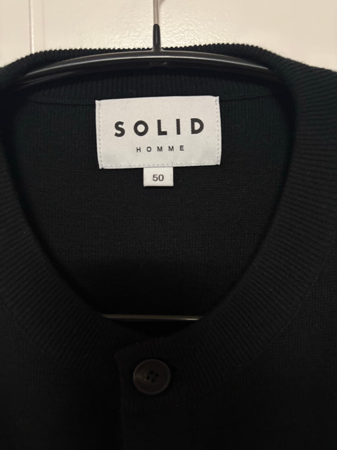 [50] 26ss 솔리드옴므 블랙 라운드넥 가디건 상품이미지2