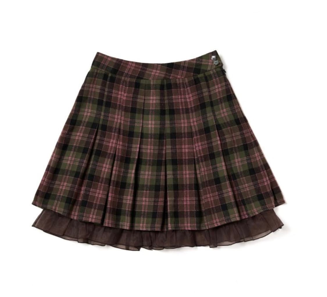 알로이 플리츠 스커트 체크 상품이미지1