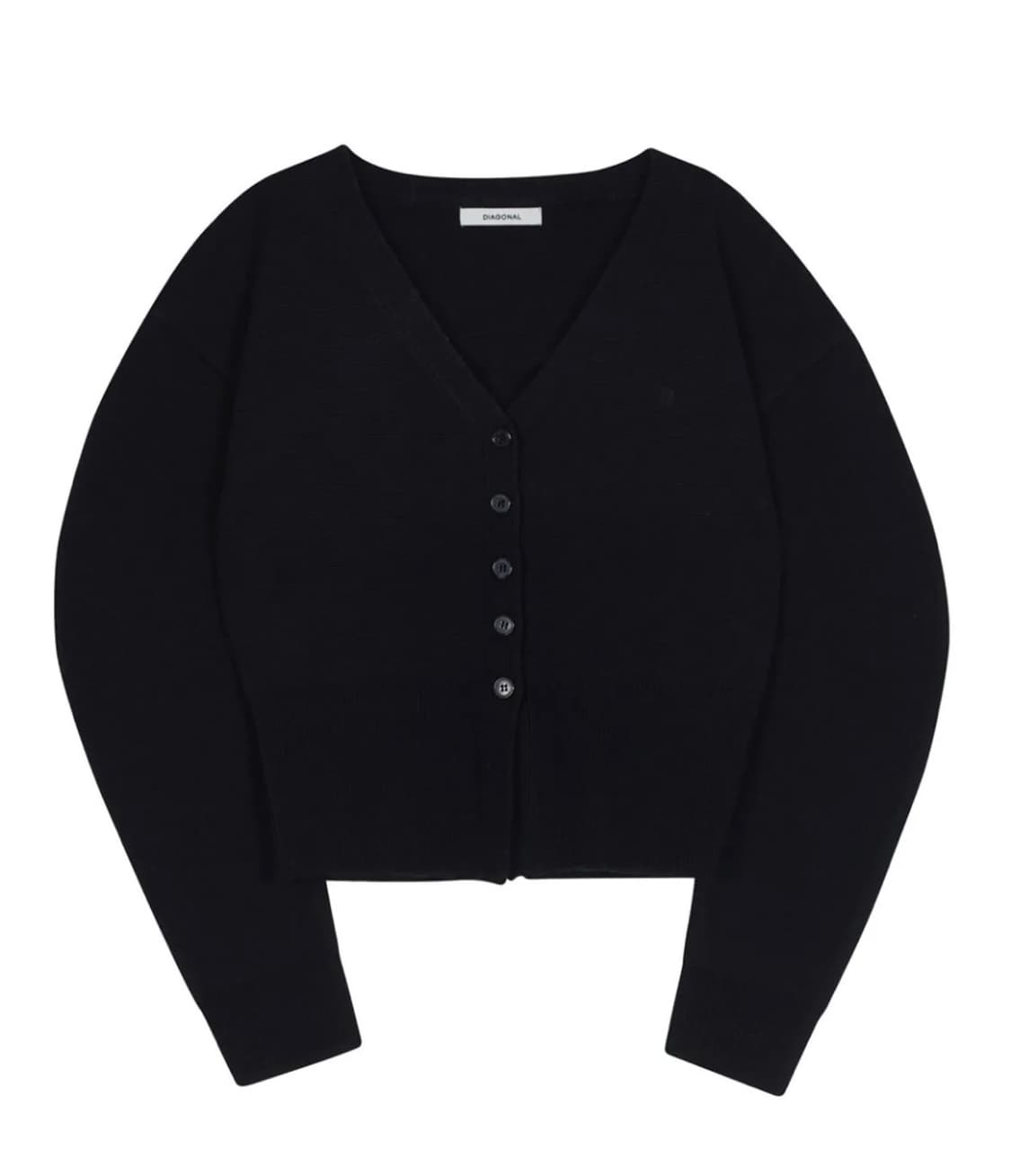 다이애그널 라운드 실루엣 가디건 블랙 상품이미지3