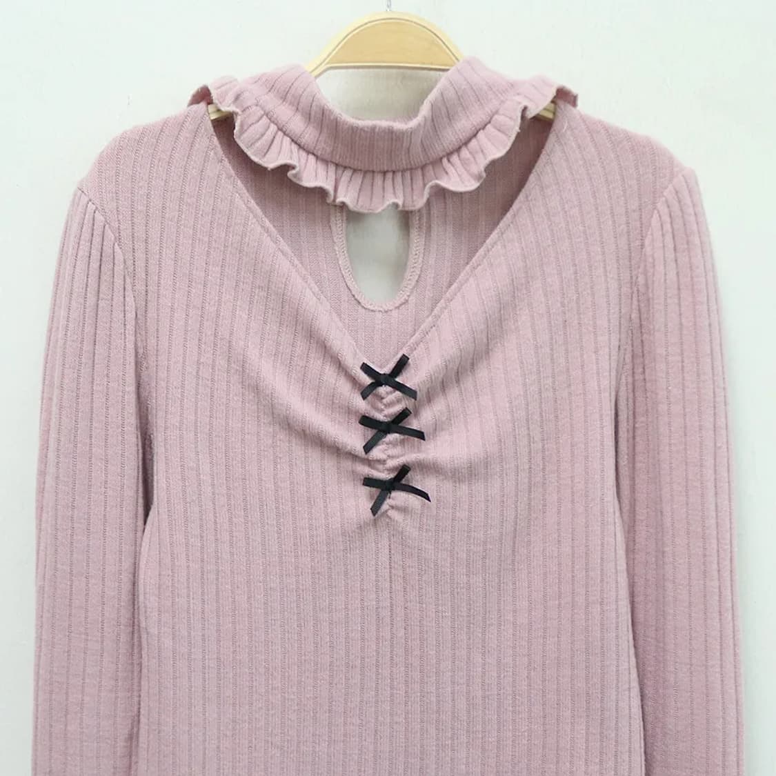 ANK ROUGE 딸기우유 발레코어 니트 블라우스 60547 상품이미지3