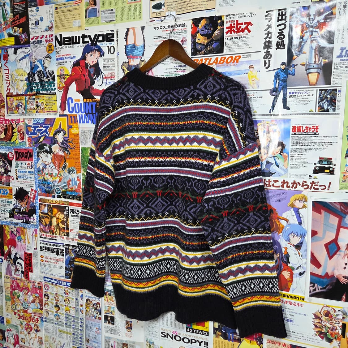 빈티지 에스닉 패턴 퍼플 니트 상품이미지5