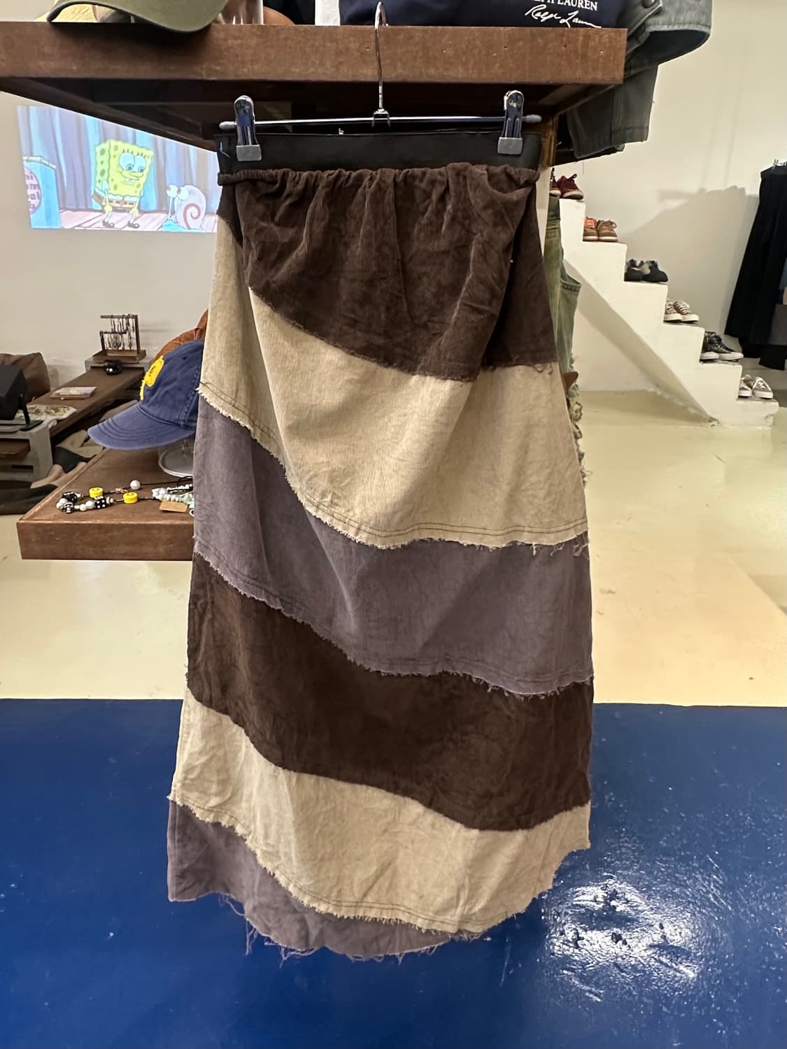 Jpn vtg 믹스 쿄듀로이 히피 스커트 상품이미지4