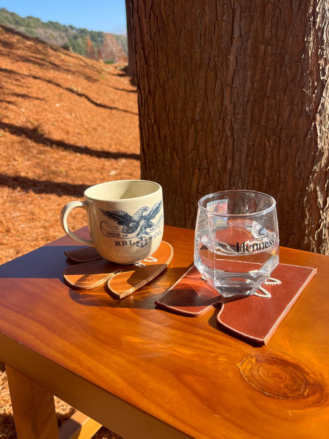 Hand-Embroidered Leather Cup Coaster  상품이미지3