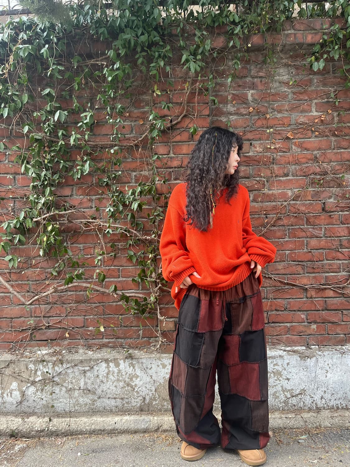 다크 히피 패치워크 와이드 팬츠 상품이미지2