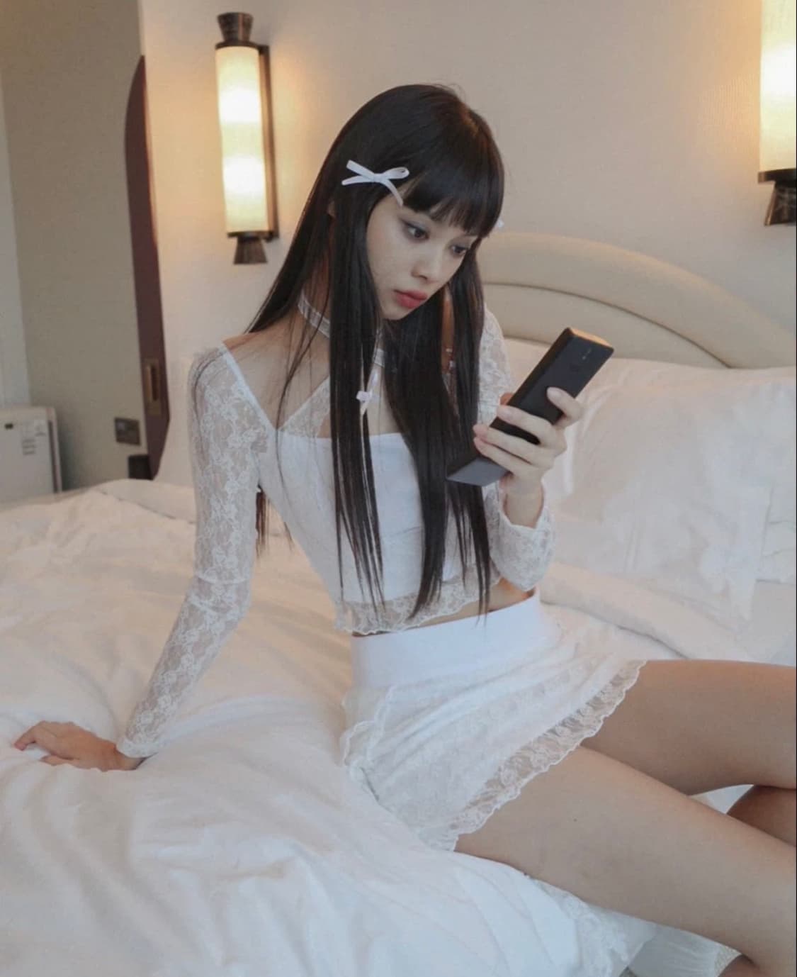드라이로즈 플라워 레이스 탑 스커트 세트 상품이미지1