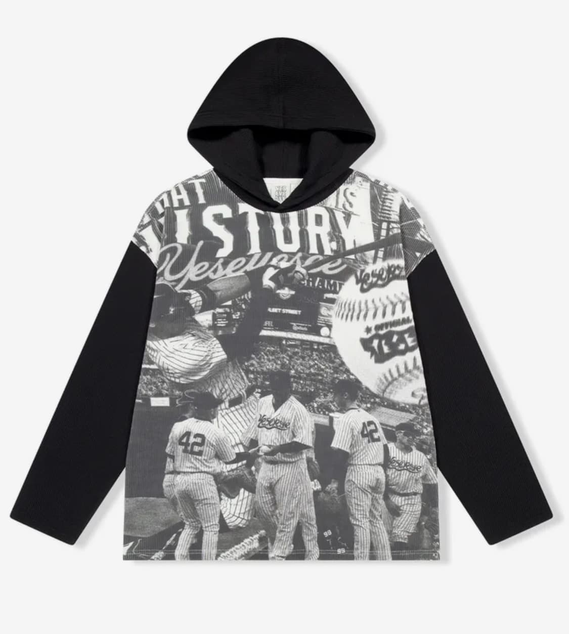 Baseball Waffle Hoodie Black 상품이미지1