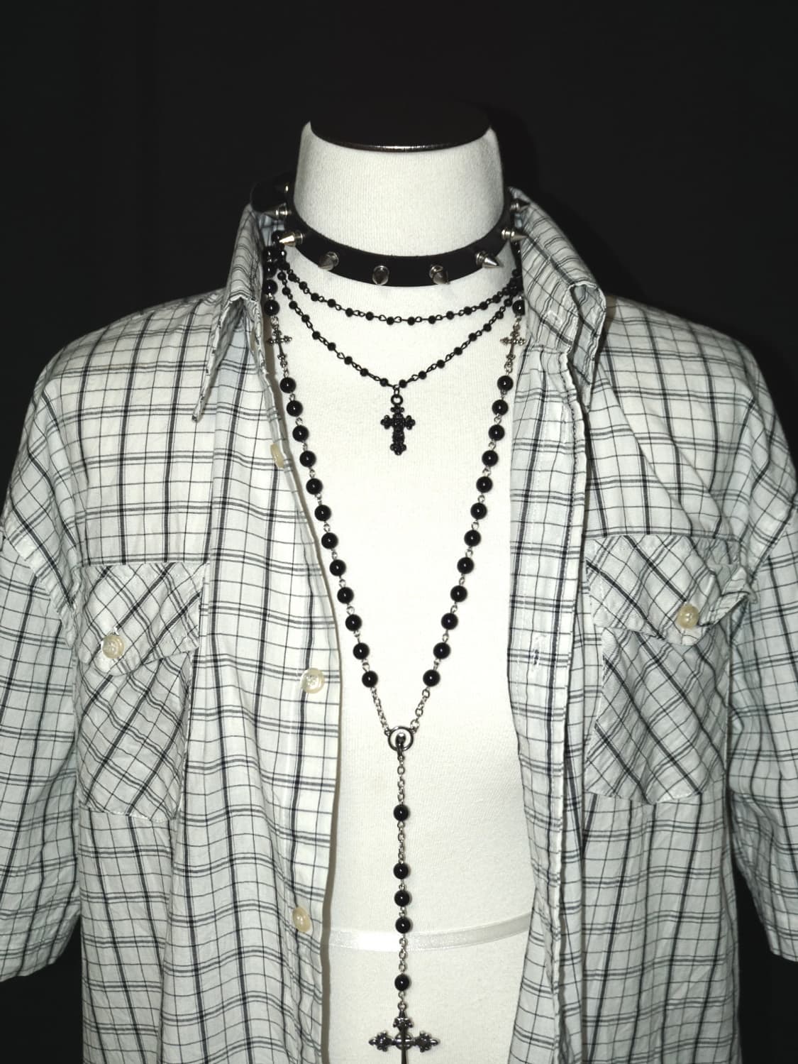 y2k cross check shirt  상품이미지5