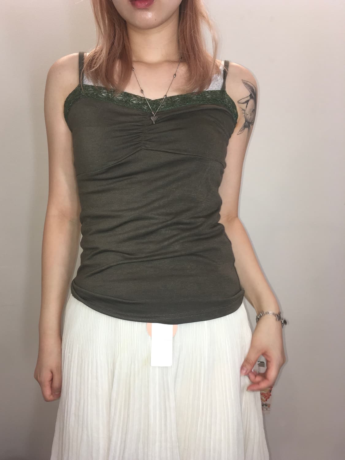 jpn vintage khaki lace sleeveless 상품이미지1