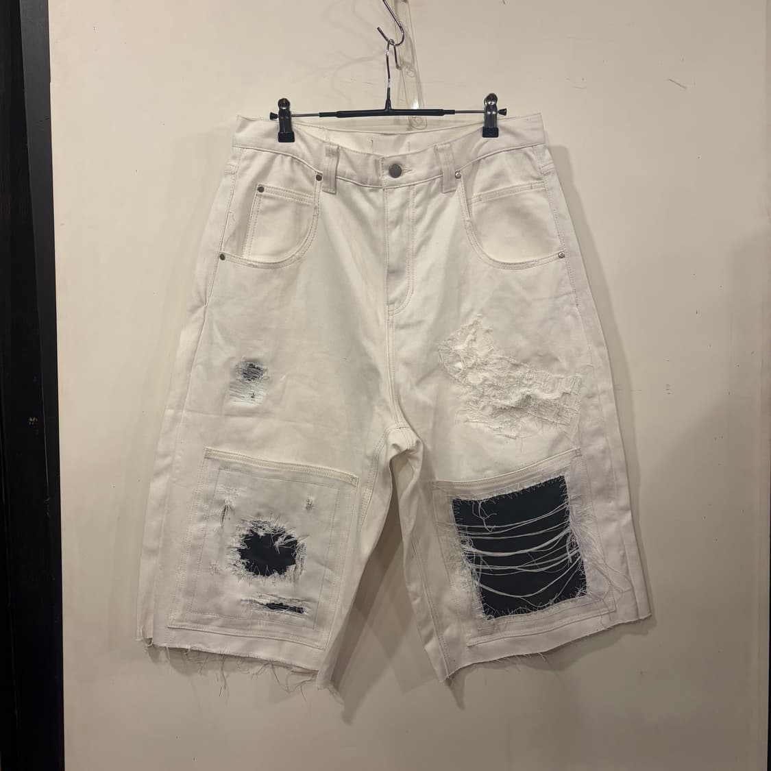 레더패치워크 커스텀 쇼츠 상품이미지2