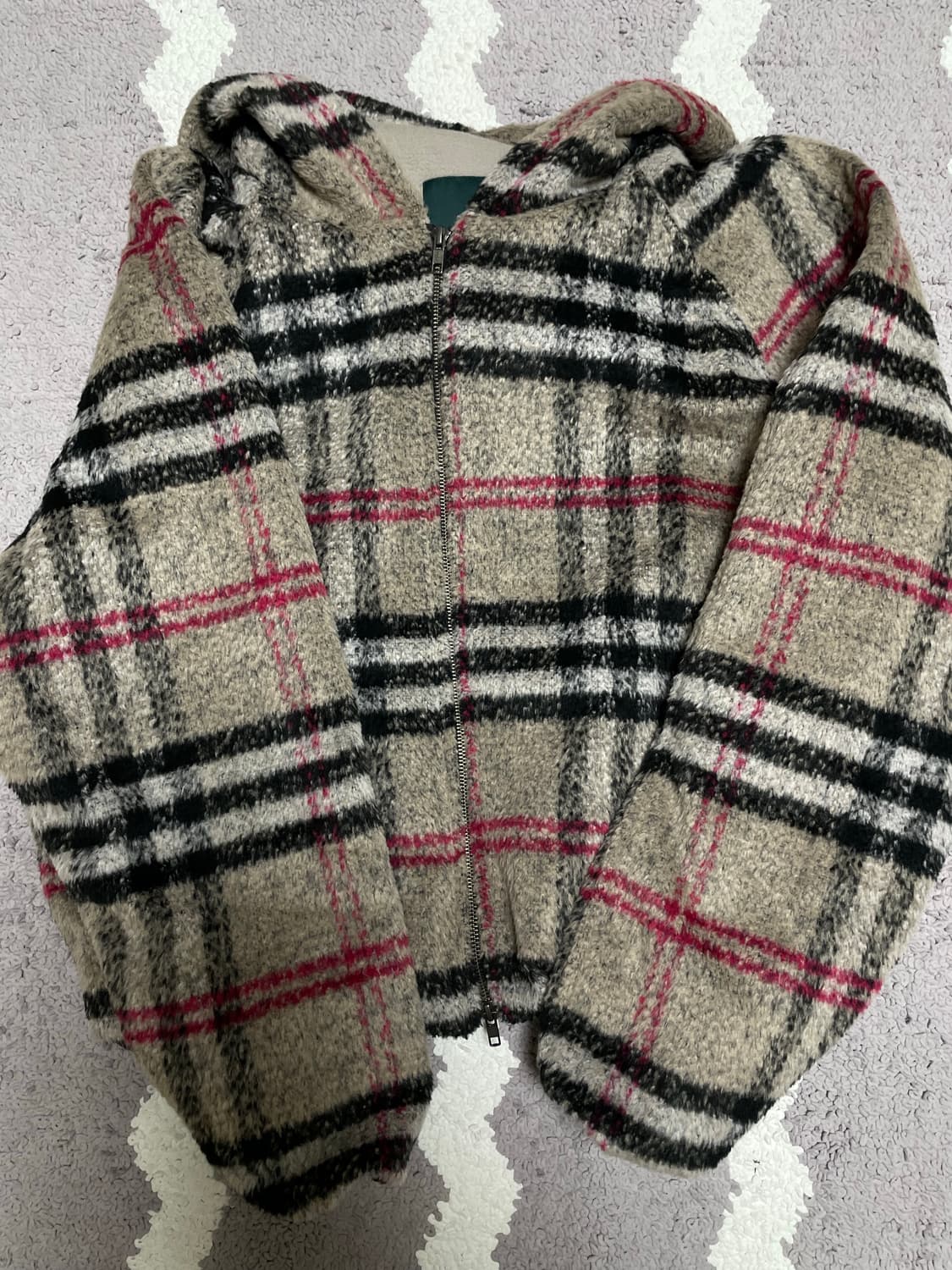 언더마이카 런던 헤리티지 체크 플리스 후드집업 1 사이즈 상품이미지4