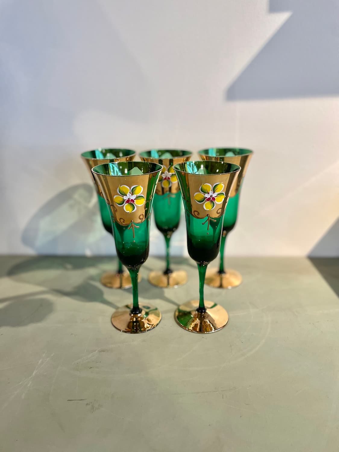 이탈리아 빈티지 무라노 핸드페인티드 고블렛 상품이미지2