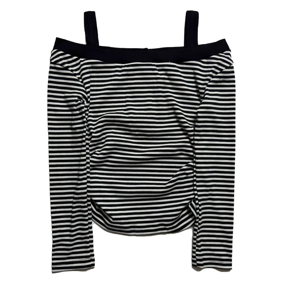 새상품 여자 끈 오프숄더 셔링 긴팔티 상품이미지2