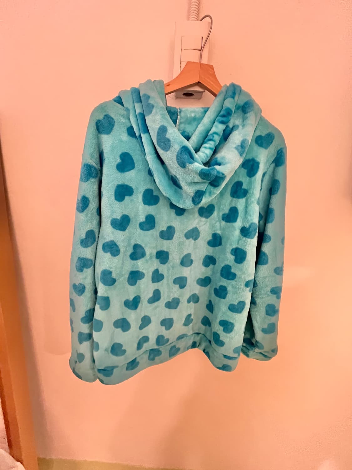 터콰이즈 블루 하트패턴 파자마 세트 🩵 상품이미지5