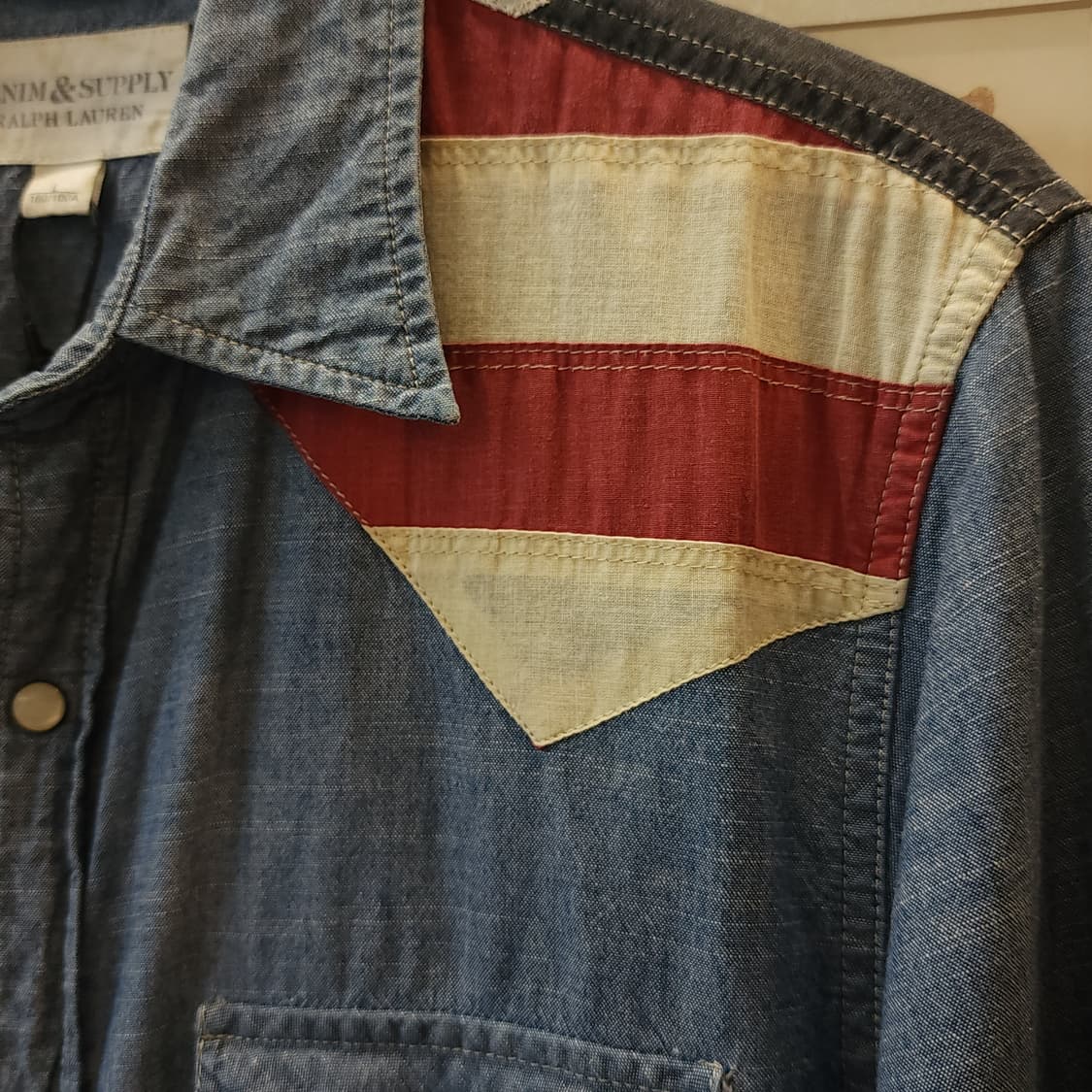 폴로 데님앤서플라이 성조기 샴브레이 워크셔츠 L 상품이미지8