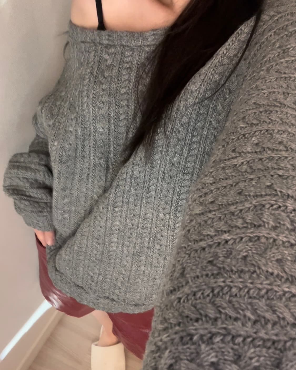 CECIL MCBEE dolman sleeve grey knit 상품이미지5