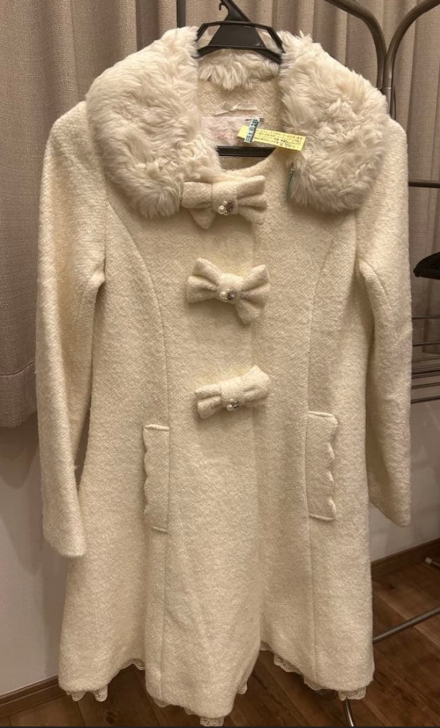 리즈리사 3연리본 백리본 레이스 퍼카라 a라인 코트 자켓 상품이미지1