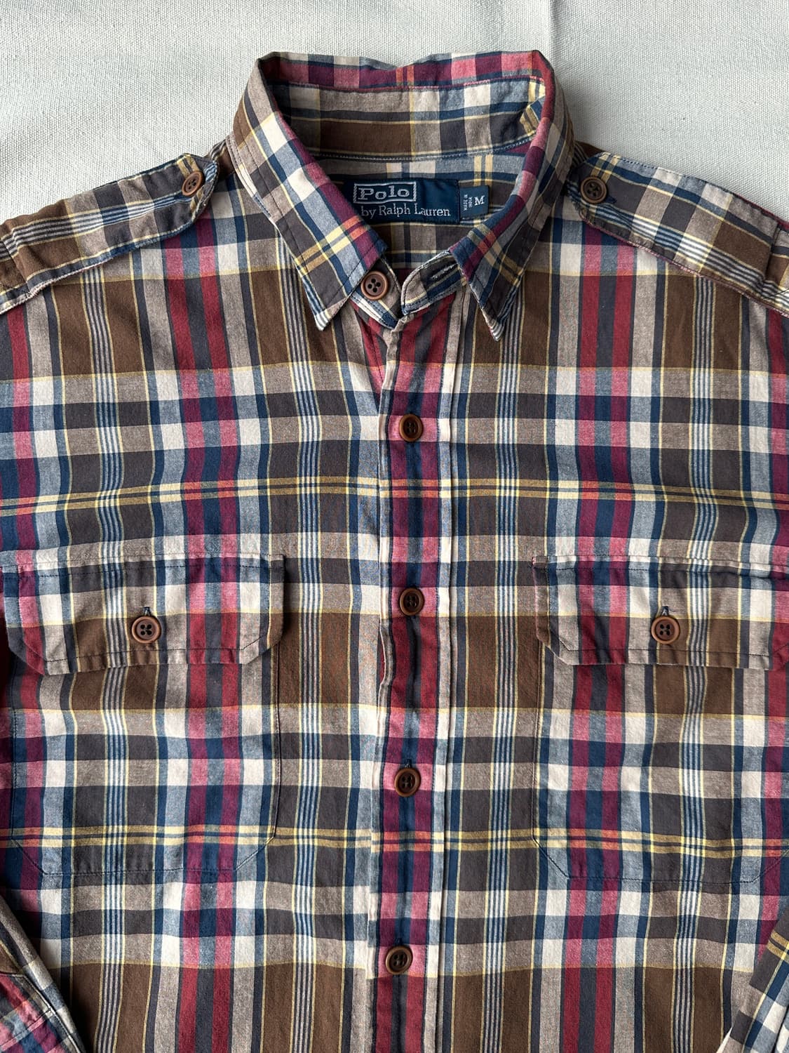폴로 에폴렛 멀티 체크셔츠 M  상품이미지3