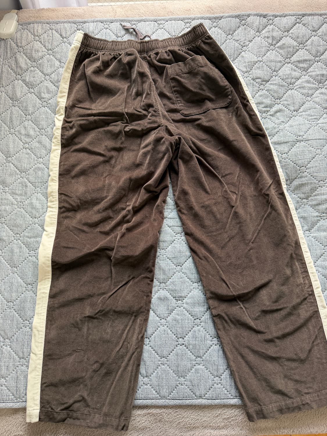 디스이즈네버댓 벨벳 트랙팬츠 브라운 L 상품이미지2