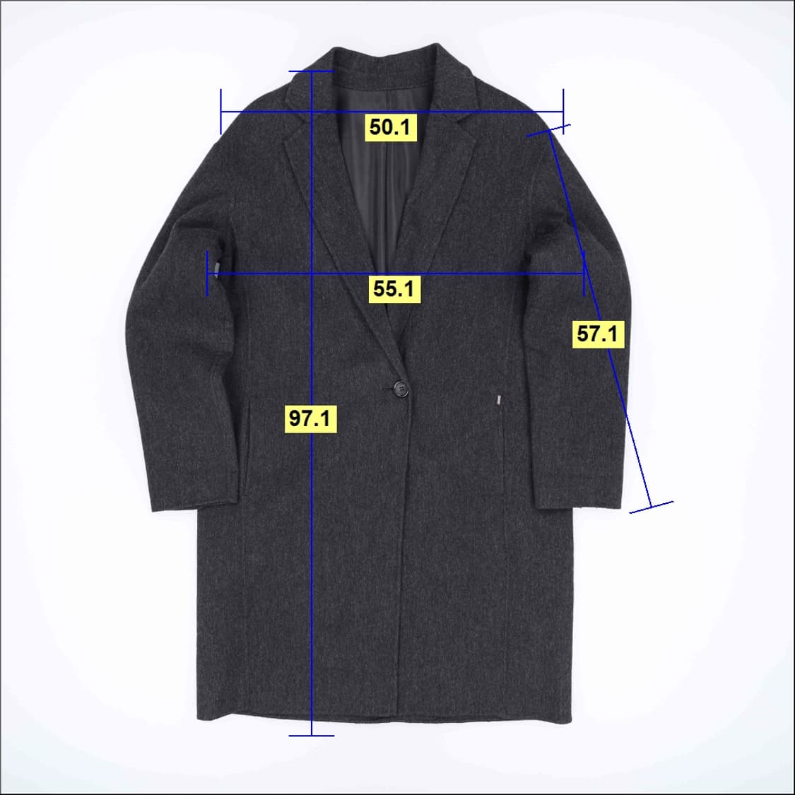 90 헤지스레이디스 울 싱글 코트 차콜 4266 상품이미지8