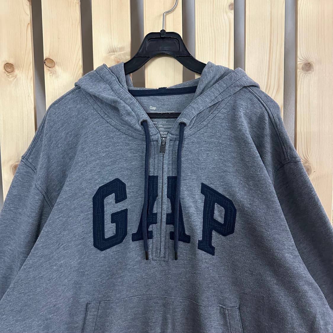 (2XL) GAP 갭 차콜 반집업 후드티 상품이미지4