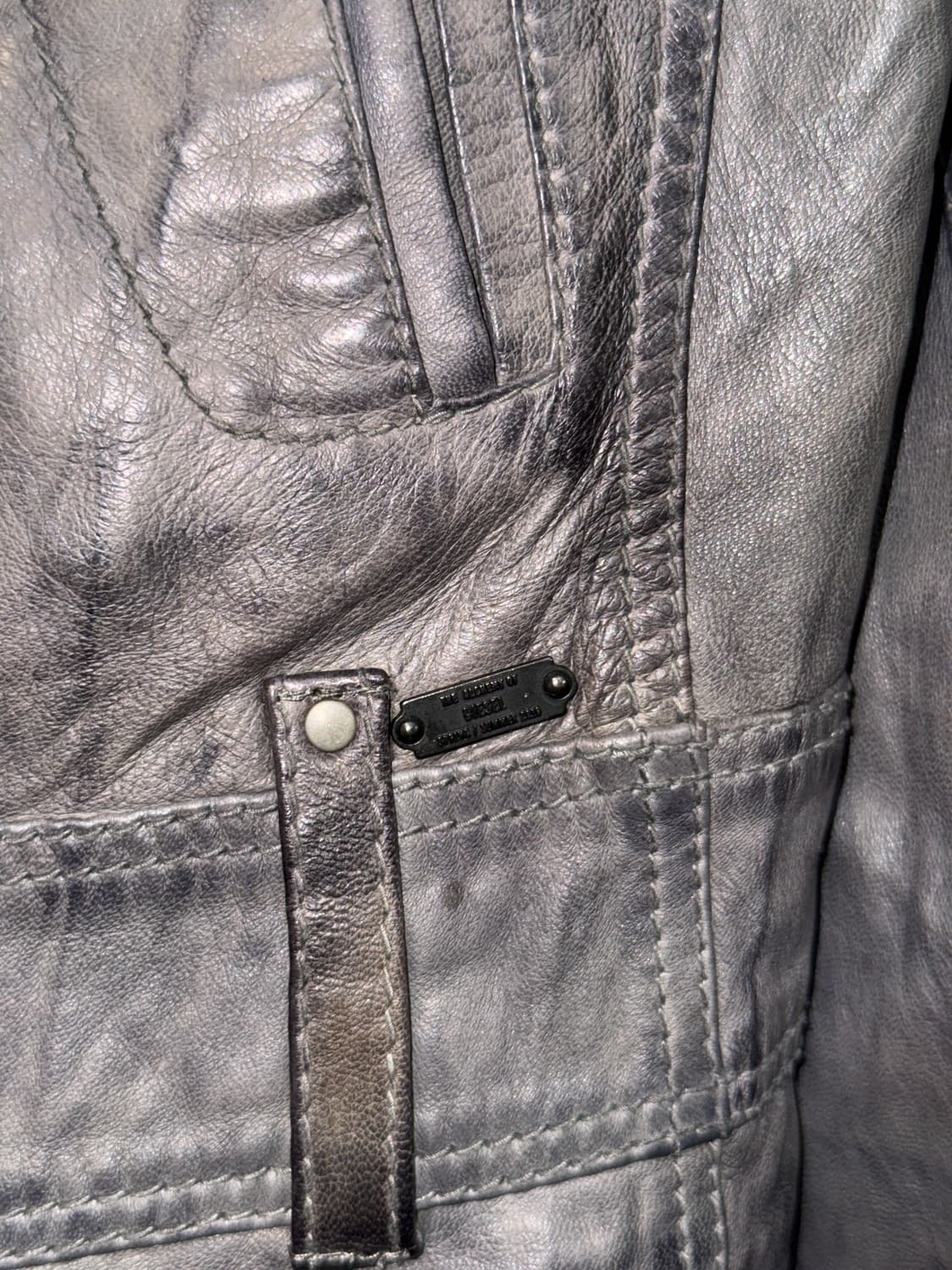 DIESEL aging gray lamb skin double jk 상품이미지5