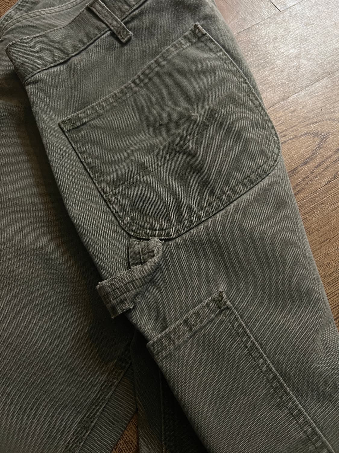 [36]칼하트 USA 빈티지 워싱 모스그린 카펜터 워크 팬츠 M7 상품이미지6