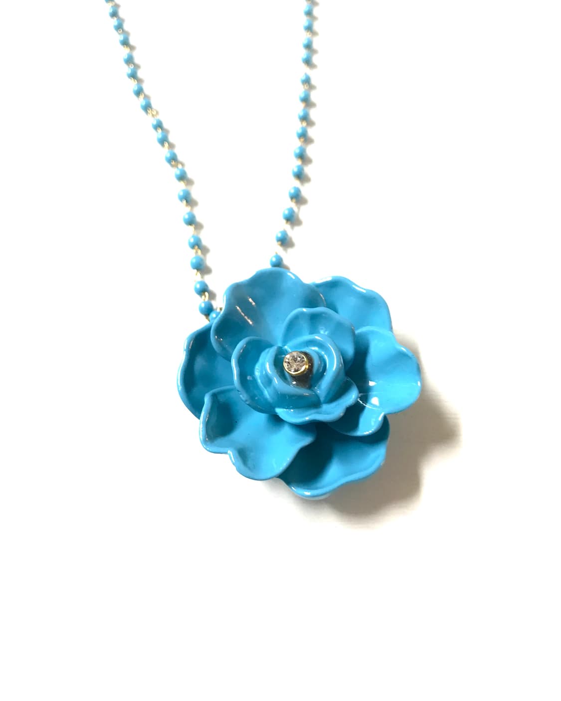 Aqua blue cubic flower long necklace 상품이미지1