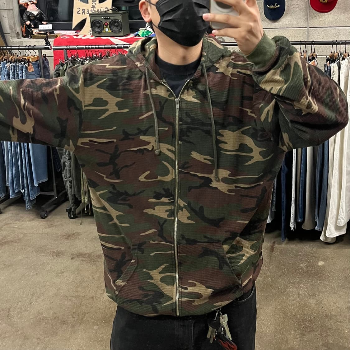 빈티지 우드랜드 와플 후드 집업 (110) 상품이미지8